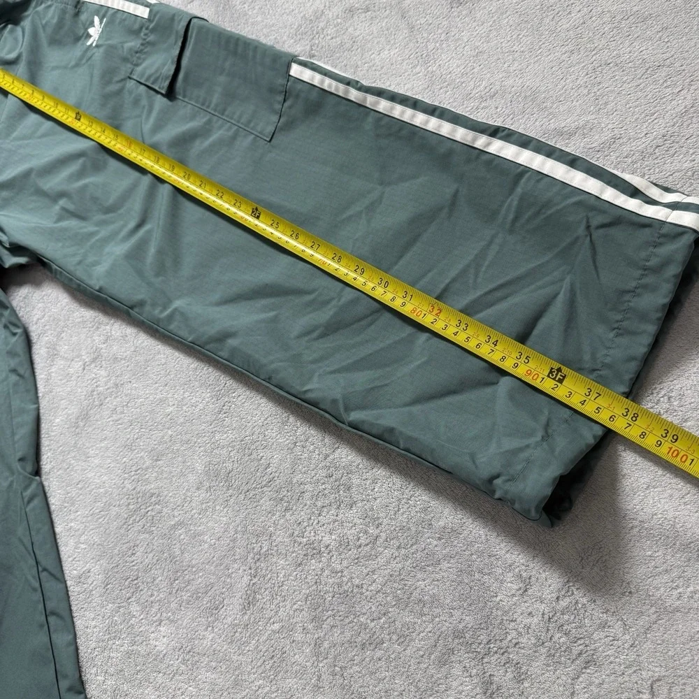 Adidas Originals Parley Cargo Track Pants Men's L Green 3 Stripe Wide Leg